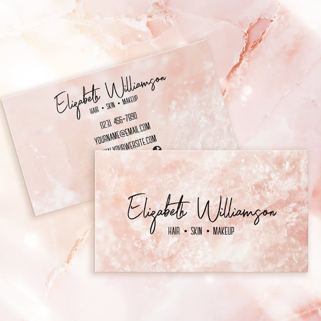 Modern Classy Clean Pink Rose Quartz Business Card (Creator Uploaded)