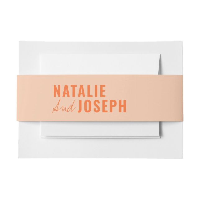 Modern Classy Colourful Whimsical Unique Wedding Invitation Belly Band (Front Example)