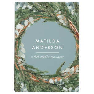 Modern classy elegant eucalyptus botanical wreath clipboard