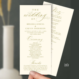 Modern Classy Elegant Wedding Ceremony Programme