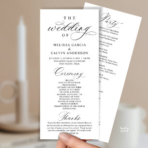 Modern Classy Elegant Wedding Ceremony Programme