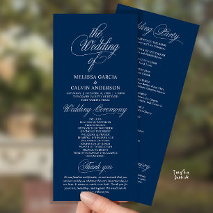 Modern Classy Elegant Wedding Ceremony Programme