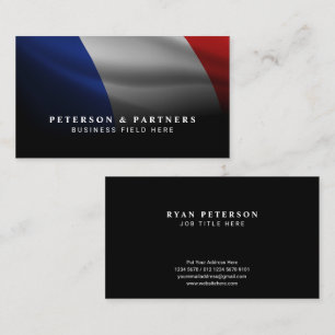 Modern Classy French National Black Business Card