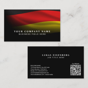 Modern Classy German National Flag with QR Code Business Card