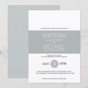 Modern Classy Glacier Grey Wedding Invitation
