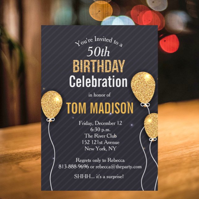 Modern Classy Male's ANY AGE Birthday Invitation (Creator Uploaded)