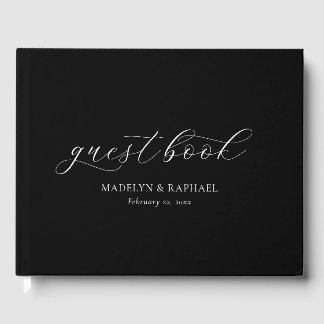 Modern Classy Minimal Script Custom Wedding Guest Book