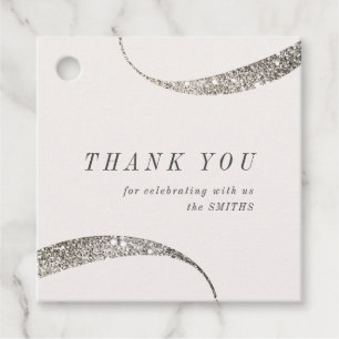 Modern classy minimalist all white party favour ta tags