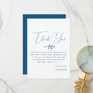 Modern Classy Minimalist Baby Shower Thank You Card