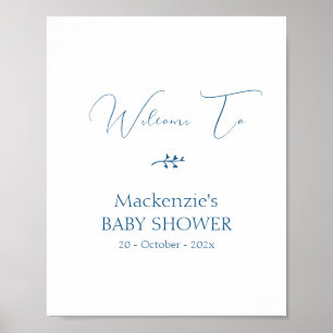 Modern Classy Minimalist Baby Shower Welcome Poster