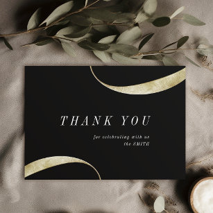 Modern classy minimalist faux gold foil thank you card