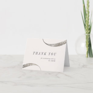 Modern classy minimalist gold glitter thank you ca card