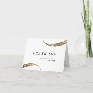 Modern classy minimalist gold glitter thank you card