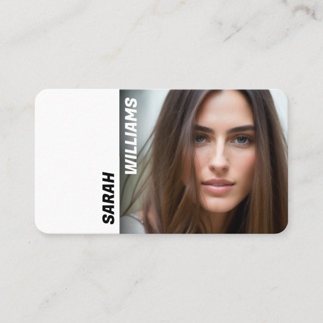 Modern Classy Model Photo Business Card (Front)