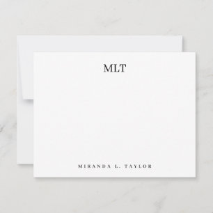 Modern Classy Monogram Initals Personalised Name  Card