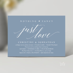 Modern Classy Nothing Fancy, Just Love, Reception Invitation