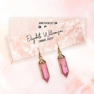 Modern Classy Pink Rose Quartz Jewelry Display Mini Business Card