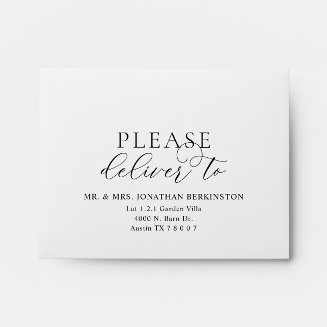 Modern Classy RSVP Please deliver to Envelope (Front)
