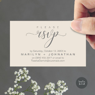Modern Classy RSVP Wedding Website Reminder Enclosure Card
