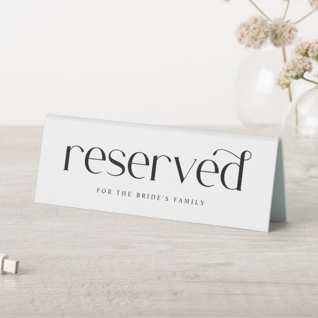 Modern Classy Simple Wedding Reserved (In SItu (Table))
