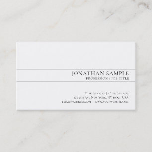Modern Classy Sleek Design White Plain Trending Business Card