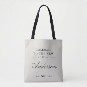 Modern classy typography Mr and Mrs wedding  Tote Bag