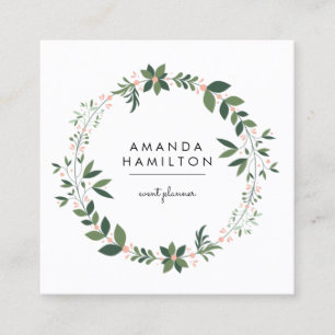Modern Classy Watercolor QR CODE CUSTOM MARIA Square Business Card