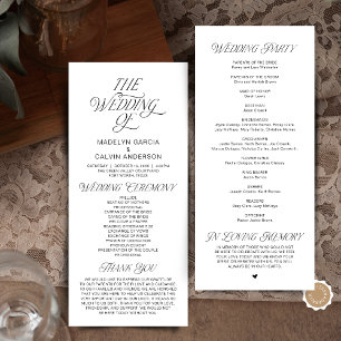 Modern Classy Wedding Ceremony Order Programme