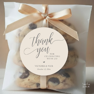 Modern Classy Wedding Dinner Favour Gifts Thank Yo Classic Round Sticker