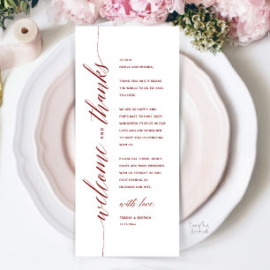 Modern Classy Wedding Dinner Thank You Card