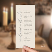 Modern Classy Wedding Dinner Thank You Card