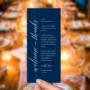 Modern Classy Wedding Dinner Thank You Card