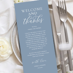 Modern Classy Wedding Reception Thank You Card