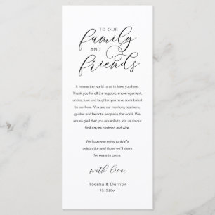 Modern Classy Wedding Reception Thank You Card