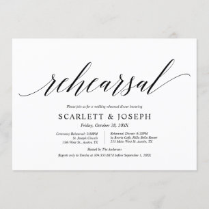 Modern Classy, Wedding Rehearsal and Dinner Invitation