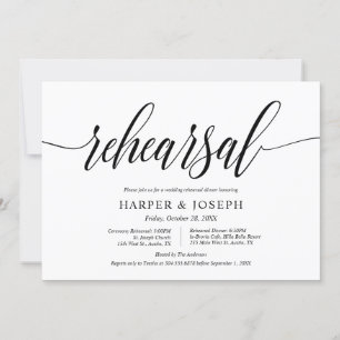 Modern Classy, Wedding Rehearsal and Dinner Invitation
