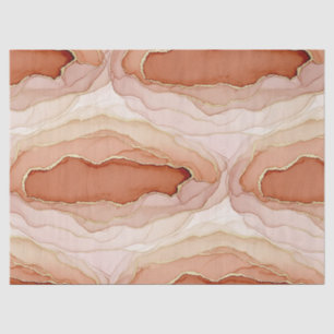Modern Clay Marble Gold Abstract Flow Tissue Paper