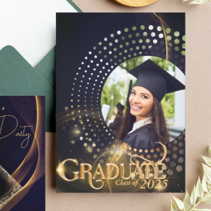 Modern Clean Chic Graduation Photo Invitation