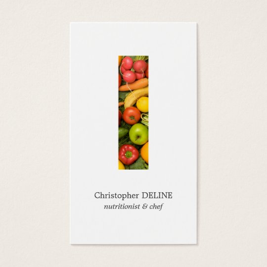 Modern Clean Colourful Vegetables Nutritionist Business Card