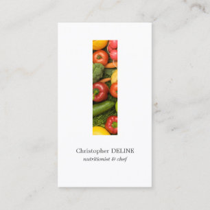 Modern Clean Colourful Vegetables Nutritionist Che Business Card