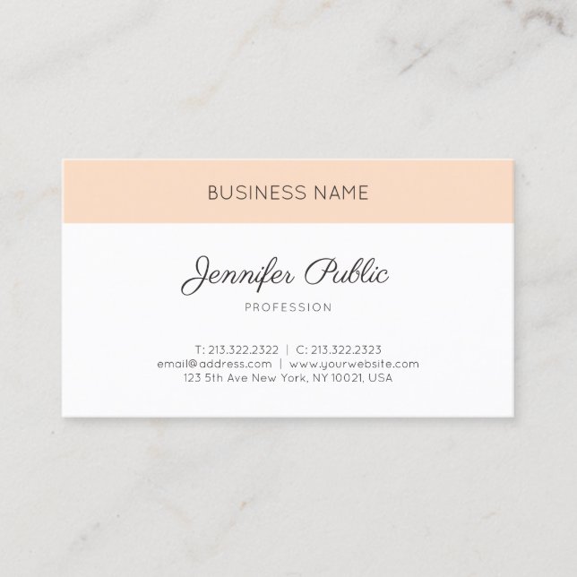 Modern Clean Design Plain Elegant Professional Business Card (Front)