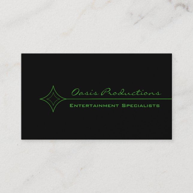 Modern Clean Diamond Business Card, Kelly Green Business Card (Front)