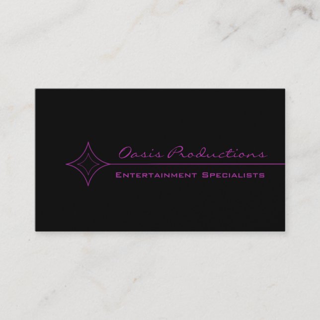 Modern Clean Diamond Business Card, Purple Business Card (Front)