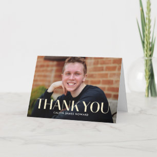 Modern Clean Editable Colour Graduation Thank You Card