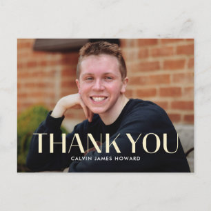 Modern Clean Editable Colour Thank You Postcard