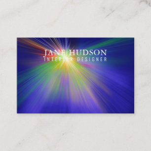 Modern Clean Elegant Design Colourful Light on Blu Business Card