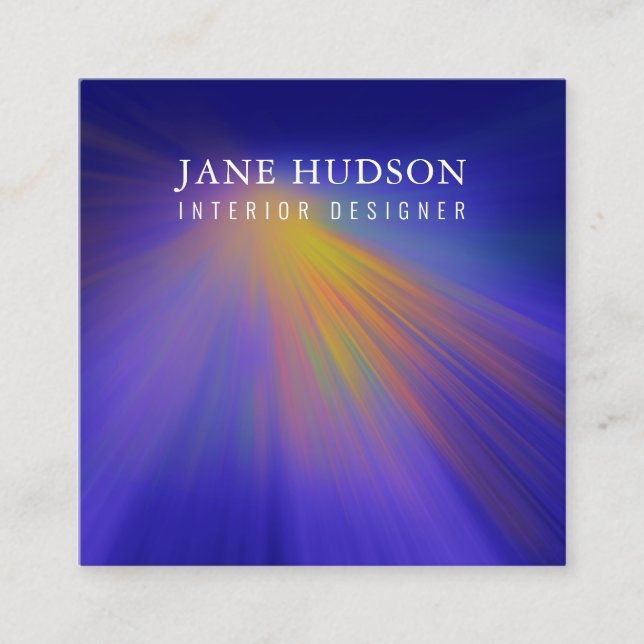 Modern Clean Elegant Design Colourful Light Square Business Card (Front)
