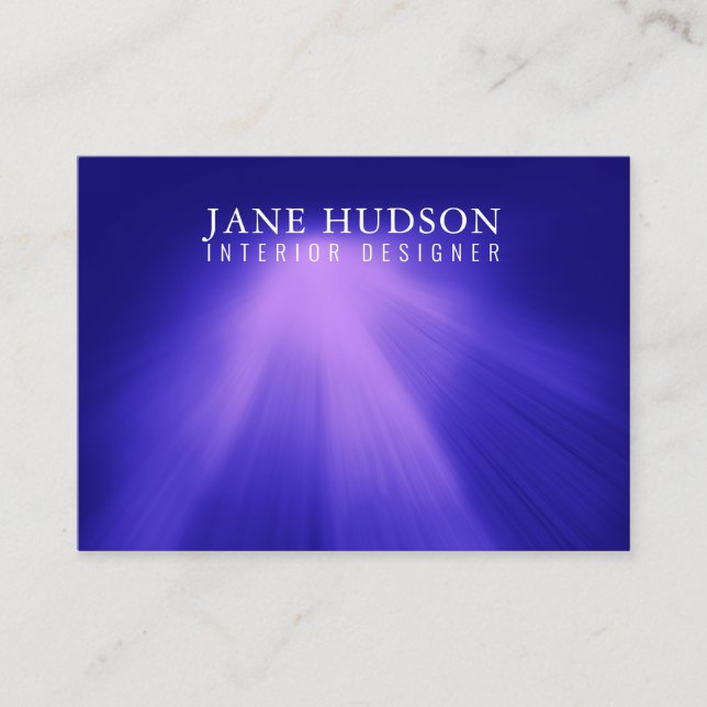 Modern Clean Elegant Design Pink Light on Blue Business Card (Front)