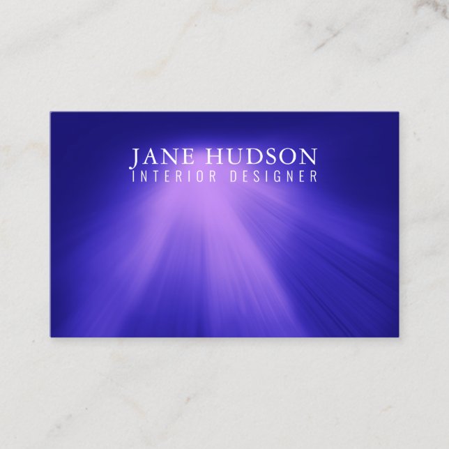 Modern Clean Elegant Design Pink Light on Blue Business Card (Front)