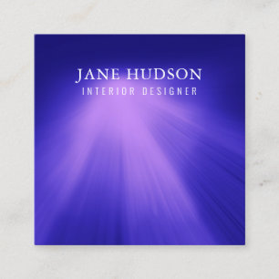 Modern Clean Elegant Design Pink Light on Blue Square Business Card